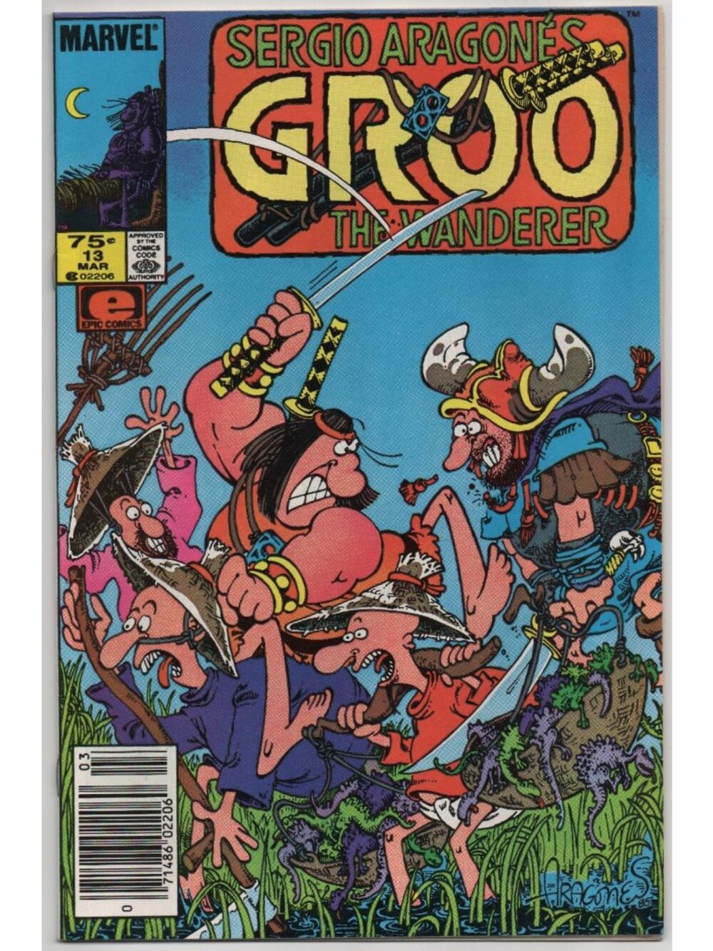 Groo the Wanderer 13 Marvel Epic Comics 1986 VF+ 8.5 Newsstand Sergio Aragones